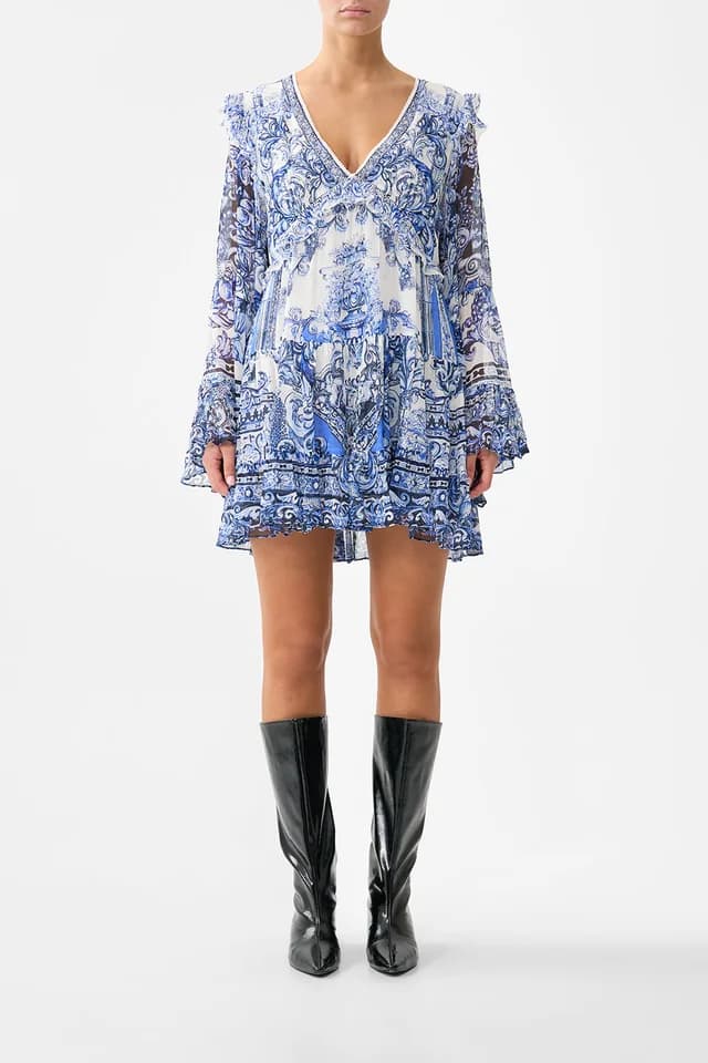 Camilla eBoutique TIERED SWING MINI DRESS A TILED WONDERLAND, image 1 of 1 from CAMILLA