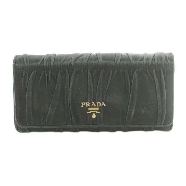 Prada Wallet Bifold Coin Purse Nappa Leather Gathered Black in Black Nappa leather from The Reluxe, photo 1 of 1