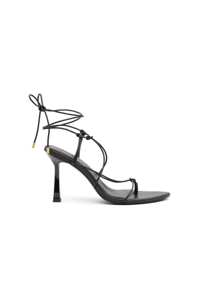 AJE Saffron Strappy Heel in BLACK, image 1 of 1 from Aje