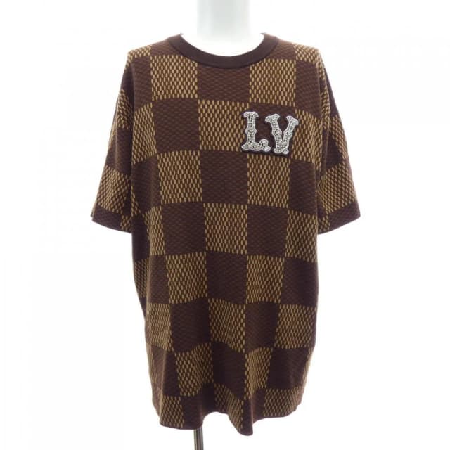 Short Sleeve Cotton Damier Crew Neck with Strass LV Patch Knit from The Reluxe, photo 1 of 1
