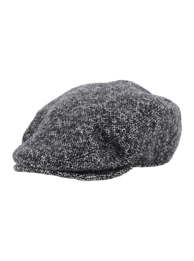 Dolce & Gabbana Gh587a Virgin Wool Blend Tweed Flat Cap — Gray Polyamide Caps in Grey Tweed from HEWI, photo 1 of 1