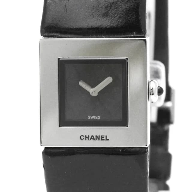 Chanel Matelasse Steel Leather Quartz Ladies Watch H0116 Polished in Black Leather from Elady, photo 1 of 1