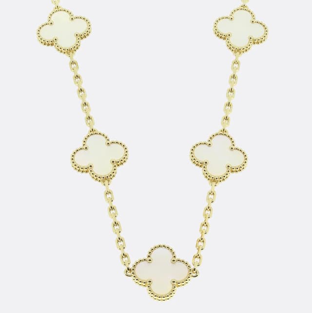 Van Cleef & Arpels Vintage Alhambra 10 Motif Mother of Pearl Necklace from The Vintage Jeweller, photo 1 of 1