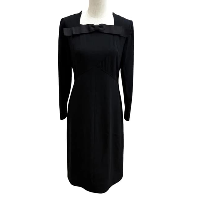 Chanel 97A Vintage Wool CC Logo Button Ribbon Dress in Wool from The Reluxe, photo 1 of 1