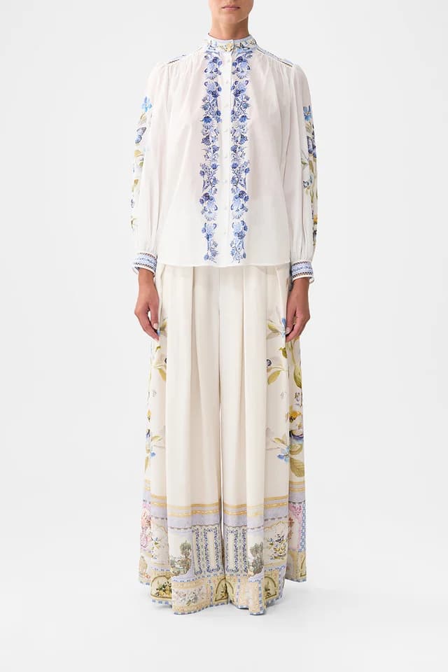 Camilla eBoutique HIGH NECK BUTTON THROUGH BLOUSE BOTANICAL BALLADS, image 1 of 1 from CAMILLA