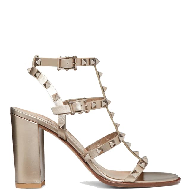 VALENTINO GARAVANI Rockstud Gladiator Block 90 Nappa, Metallic Skin, image 1 of 1 from Cultstatus
