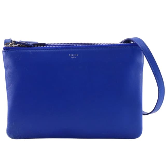 Celine Trio Small Lambskin Blue Shoulder Bag in Blue Lambskin from The Reluxe, photo 1 of 1