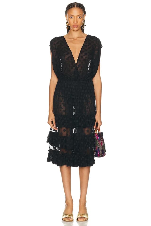 Dries Van Noten Dally Dress in Black, image 1 of 1 from FWRD