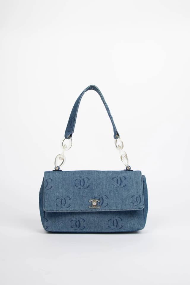 2000s Chanel Denim CC Single Flap Shoulder Bag in Denim from Break Archive, photo 1 of 1