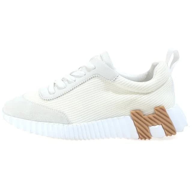 Hermès Bouncing Leather Mesh Suede Low-Cut Sneakers White 37 in White Suede from The Reluxe, photo 1 of 1