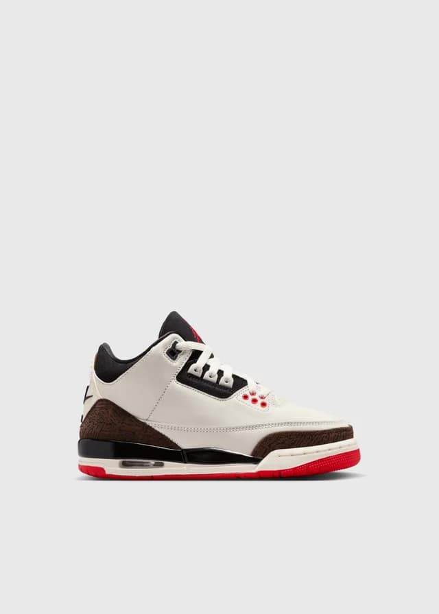 Nike Air Jordan 3 Retro OG 'World's Best Dad' Sneakers (GS) in SAIL/BLACK-UNIVERSITY RED-PALE, image 1 of 1 from Incu