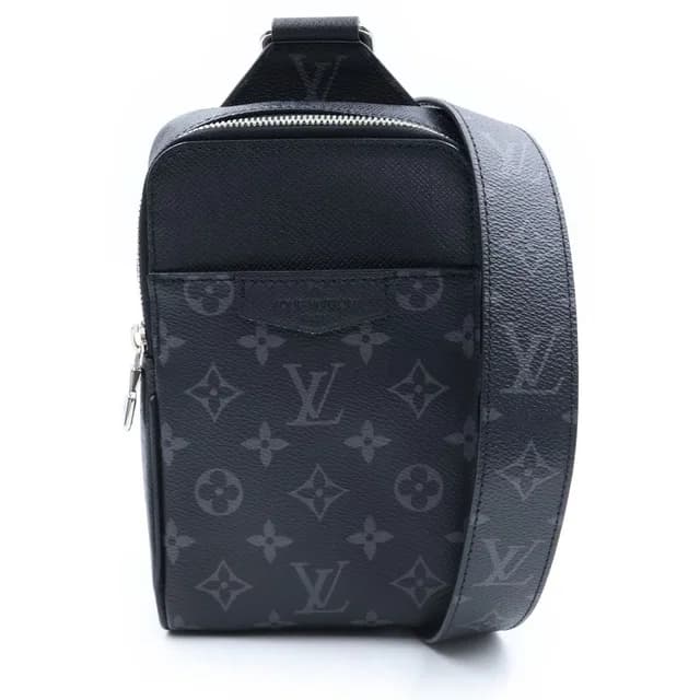 Louis Vuitton Monogram Eclipse Taiga Outdoor Sling Bag Black Leather Silver in Black Leather from The Reluxe, photo 1 of 1