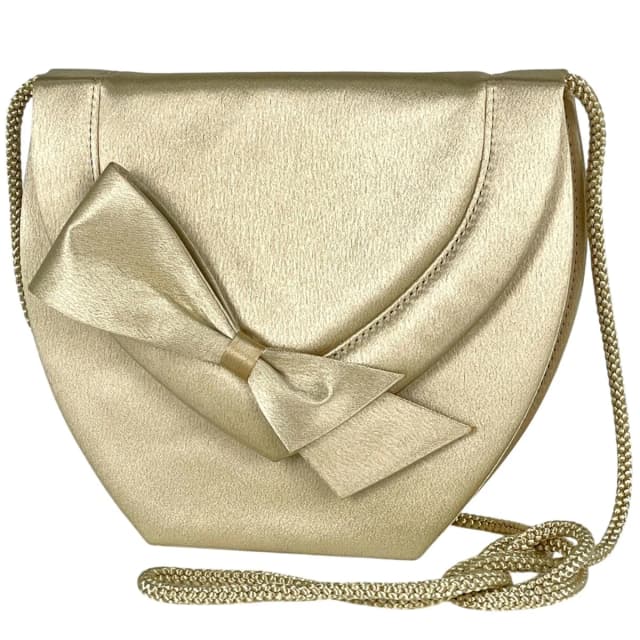 Saint Laurent Ribbon Shoulder Bag Satin Cream in White Satin from The Reluxe, photo 1 of 1