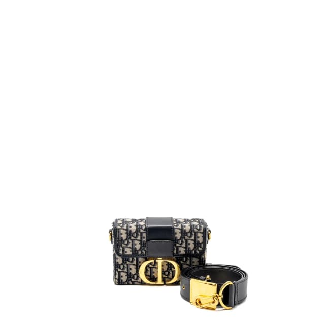 Dior 30 Montaigne Box Blue Oblique Jacquard GHW in Blue Canvas from EMIER, photo 1 of 1
