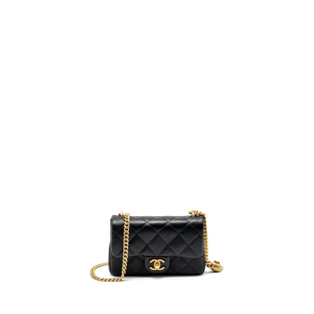 Chanel 24p Coco Love Mini Flap bag Adjustable Chain Caviar Black GHW (Microchip) in Black Caviar leather from EMIER, photo 1 of 1