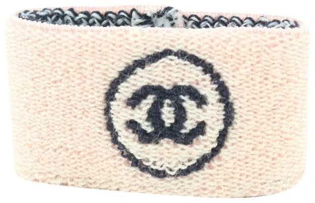Chanel Pink x Black Gym Bracelet Sweatband Wrist Band in Black Canvas from Bagriculture, photo 1 of 1