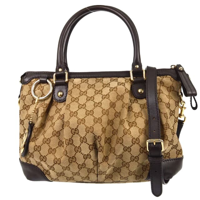Gucci GG Canvas Sukey Top Handle Satchel in Brown Canvas from Blue Spinach, photo 1 of 1