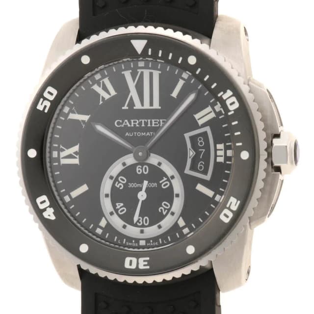 Calibre de Cartier Diver Black Stainless Steel Automatic in Black from The Reluxe, photo 1 of 1