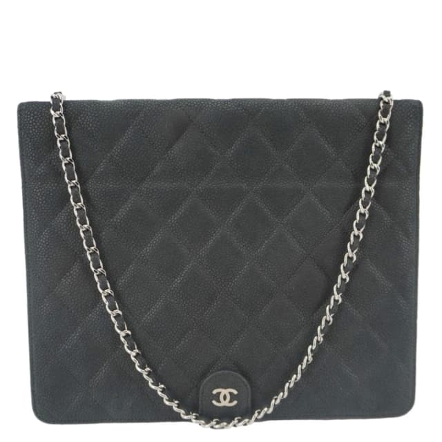 Chanel Nubuck Quilted Leather Ipad Case Black in Black Suede from Dallas Designer Handbags, photo 1 of 1