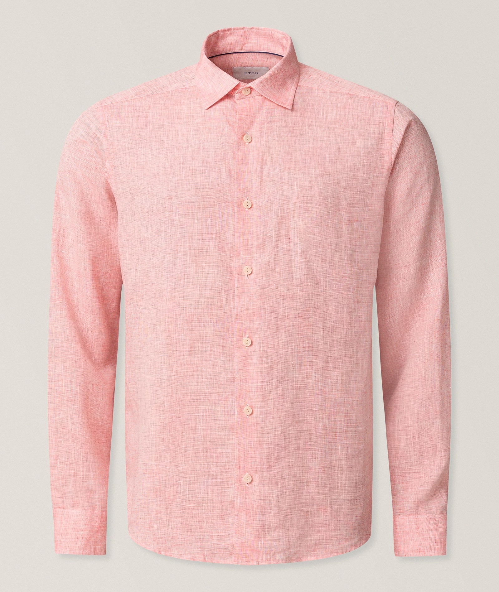 Eton Contemporary-Fit Garment-Dyed Linen Shirt in Red Linen & Linen Blends, image 1 of 1 from Harry Rosen