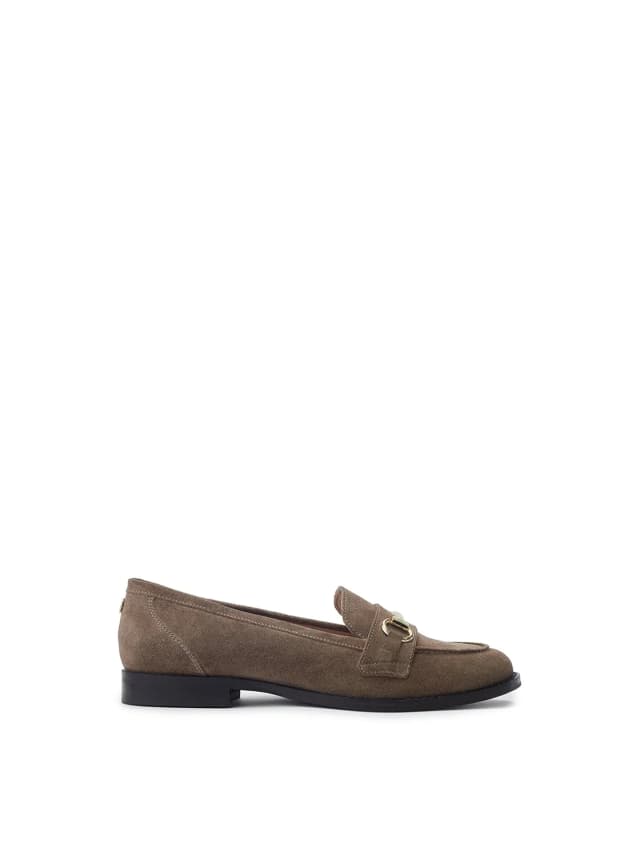Moda In Pelle Elarra Suede Loafers Taupe in TAUPE, image 1 of 1 from Fenwick