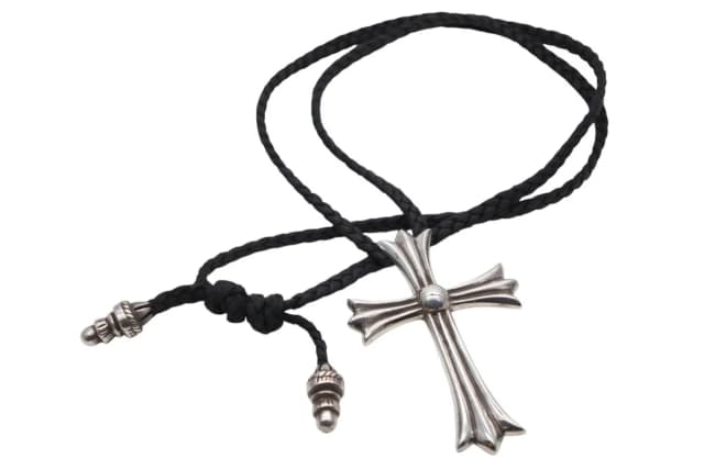Chrome Hearts CH Cross Large CH Borochip Necklace Leather Braid in Leather from The Reluxe, photo 1 of 1