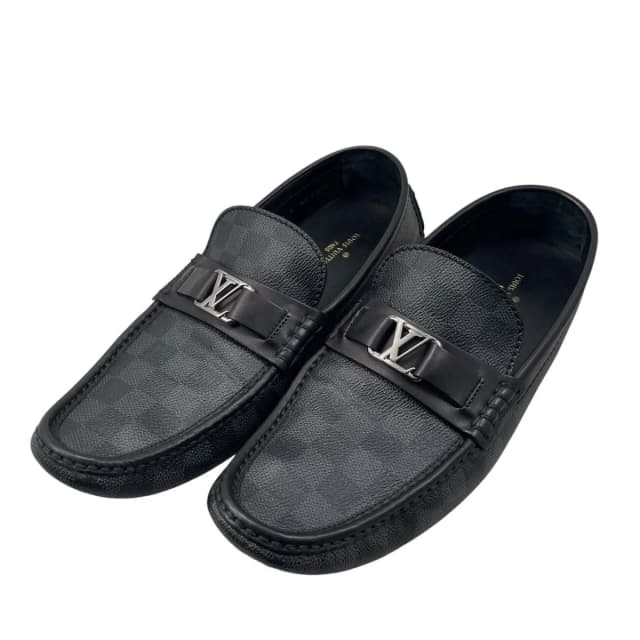 Louis Vuitton Loafers Hockenheim Line Damier Leather Black 9 in Black Leather from The Reluxe, photo 1 of 1