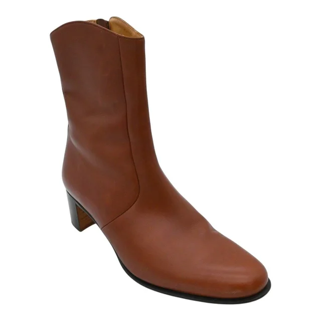 Hermès Tan Leather Ankle Booties in Brown Leather from Clotheshorse Anonymous, photo 1 of 1
