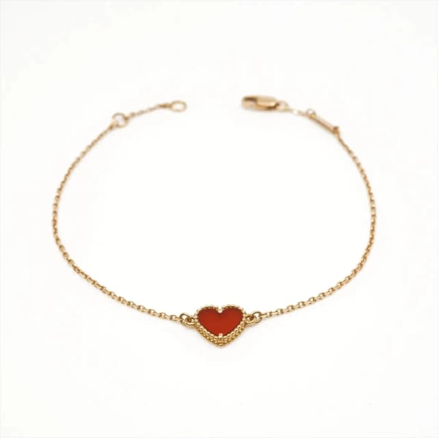 Van Cleef & Arpels Sweet Alhambra Hearts Carnelian Bracelet Pink Gold in Pink from The Purse Affair, photo 1 of 1