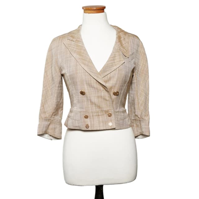 Louis Vuitton Double Breasted Jacket in Beige Linen / Silk from Designer Archives, photo 1 of 1