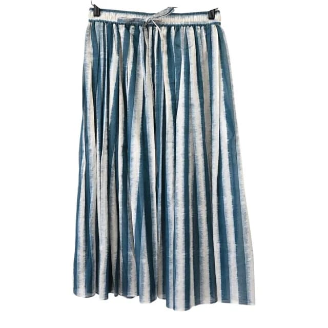 Dior Blue Striped Cotton Midi Skirt in Blue from Clotheshorse Anonymous, photo 1 of 1