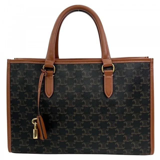 Celine Tote Bag Triomphe Leather Brown Gold in Brown Leather from The Reluxe, photo 1 of 1
