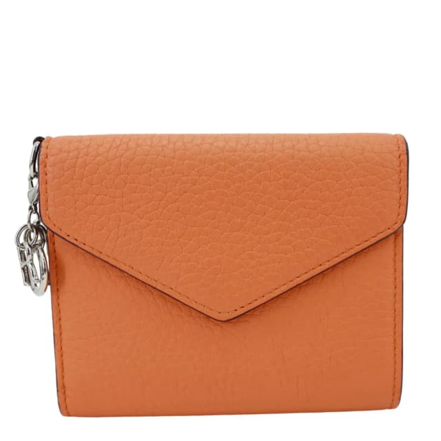 Dior Diorissimo Envelope Leather Compact Wallet Orange in Orange Leather from Dallas Designer Handbags, photo 1 of 1