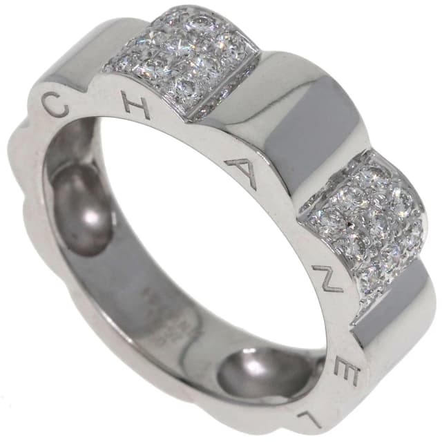 Chanel Pro Field Camellia Diamond 52 Ring 18K White Gold in White from The Reluxe, photo 1 of 1