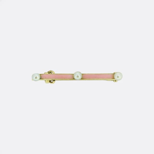 Cartier Pearl Mini Bar Brooch from The Vintage Jeweller, photo 1 of 1