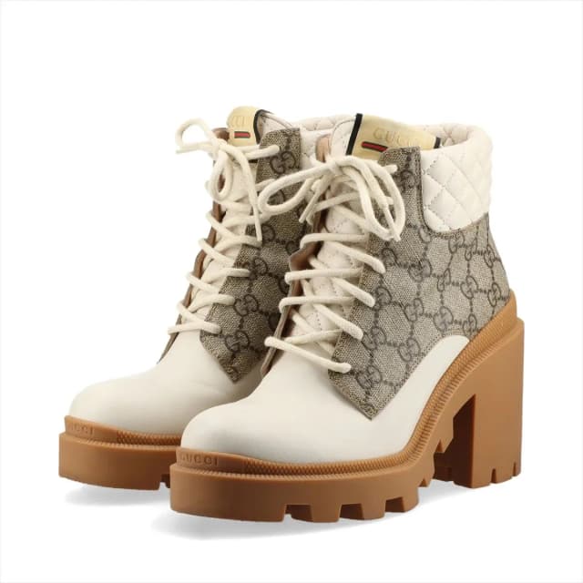 Gucci GG Supreme Quilted Leather Heels Boots in Leather from The Reluxe, photo 1 of 1