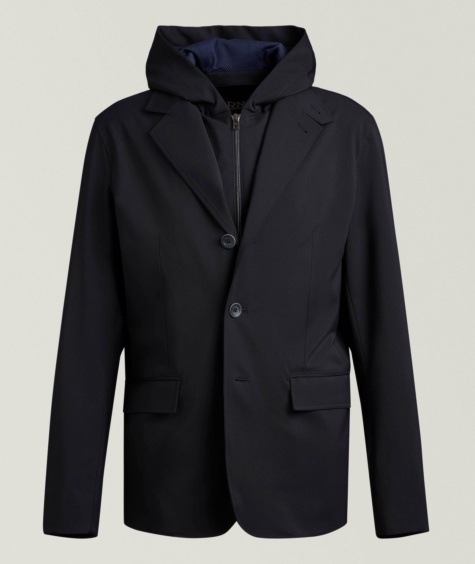 Herno Removable Hooded Bib Wool Sport Jacket in Blue Technical, image 1 of 1 from Harry Rosen