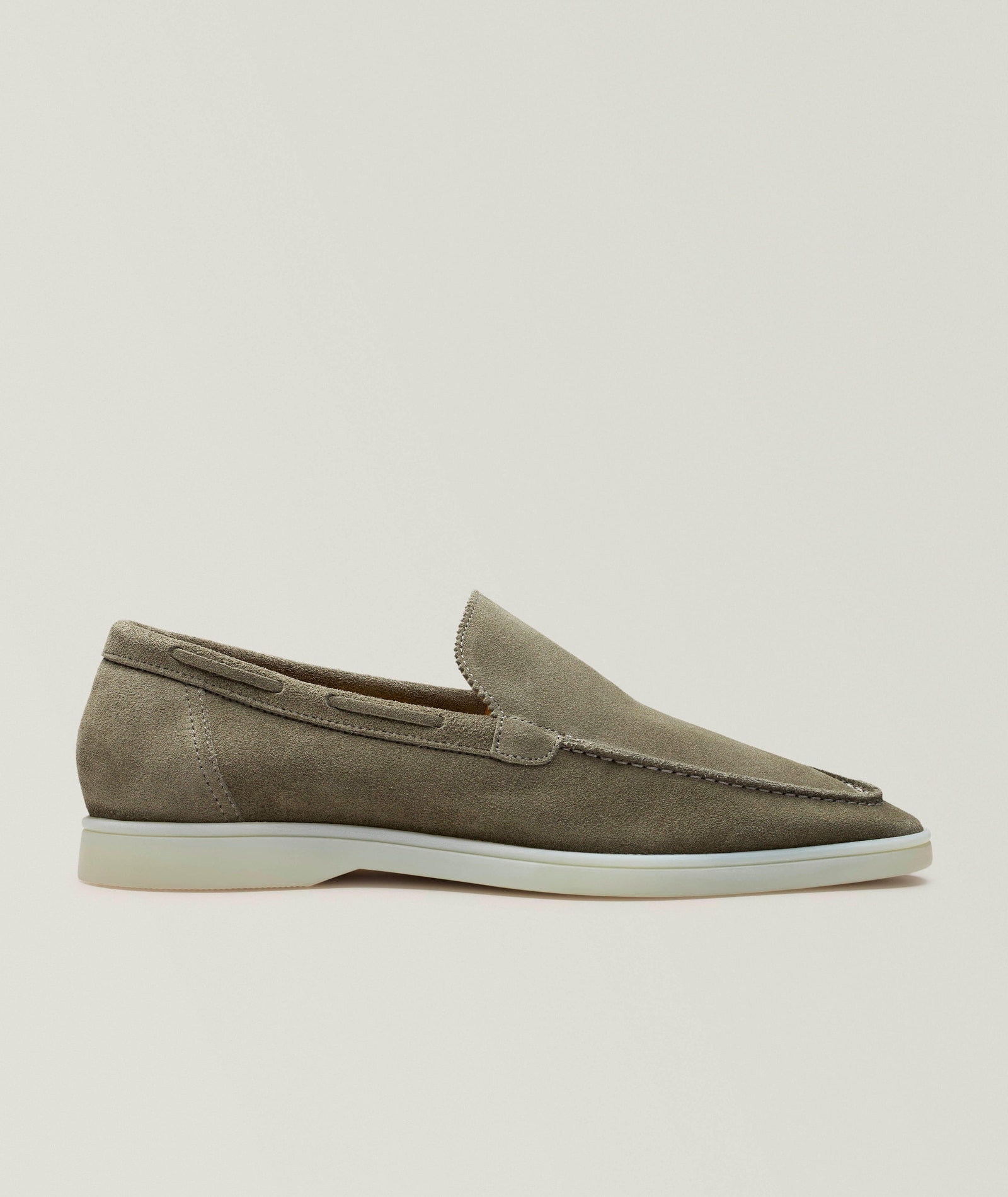 Aurélien Softey Suede Yacht Loafers in Green Suede & Nubuck, image 1 of 1 from Harry Rosen
