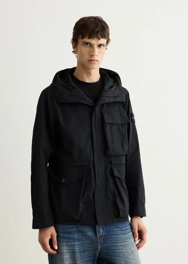 Stone Island Micro Twill Short Parka Jacket in V0029 - BLACK, image 1 of 1 from Incu