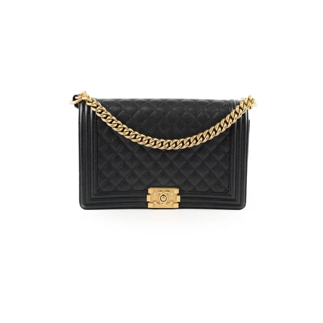 Chanel New Medium Boy Bag Black in Black Caviar leather from The Purse Affair, photo 1 of 1