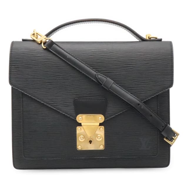 Louis Vuitton Epi Monceau Second 2-Way Shoulder Bag Noir Black Gold in Black Leather from The Reluxe, photo 1 of 1