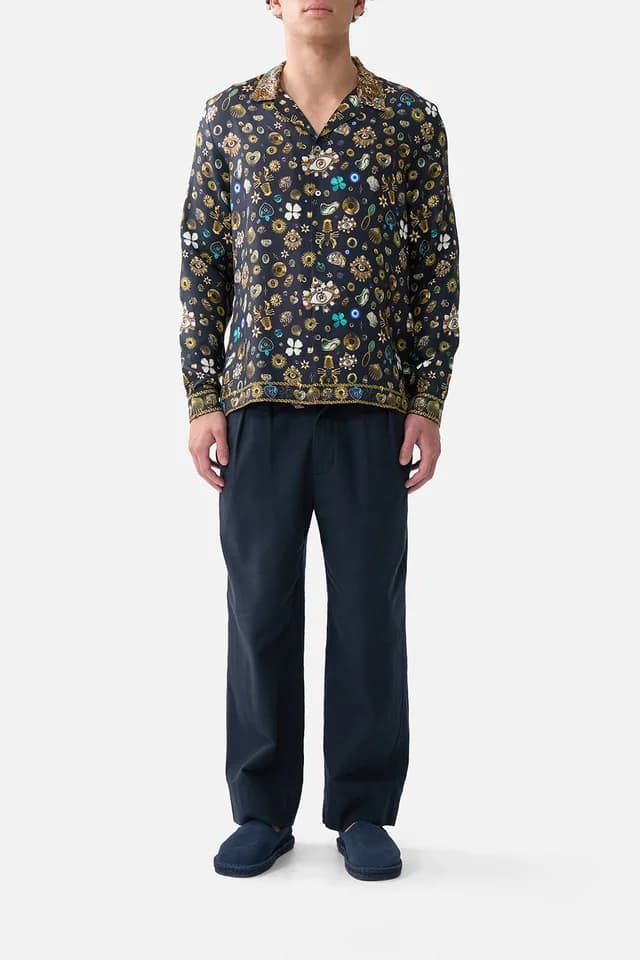 Camilla eBoutique LONG SLEEVE CAMP COLLARED SHIRT AMULETS AND ALCHEMY, image 1 of 1 from CAMILLA