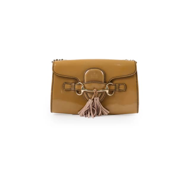 Gucci Horsebit Patent Shoulder Bag Beige in Beige Patent leather from The Purse Affair, photo 1 of 1