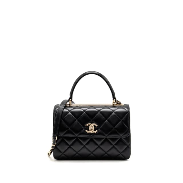 Chanel Top Handle Trendy CC Flap Bag Lambskin Black LGHW (Microchip) in Black Lambskin from EMIER, photo 1 of 1