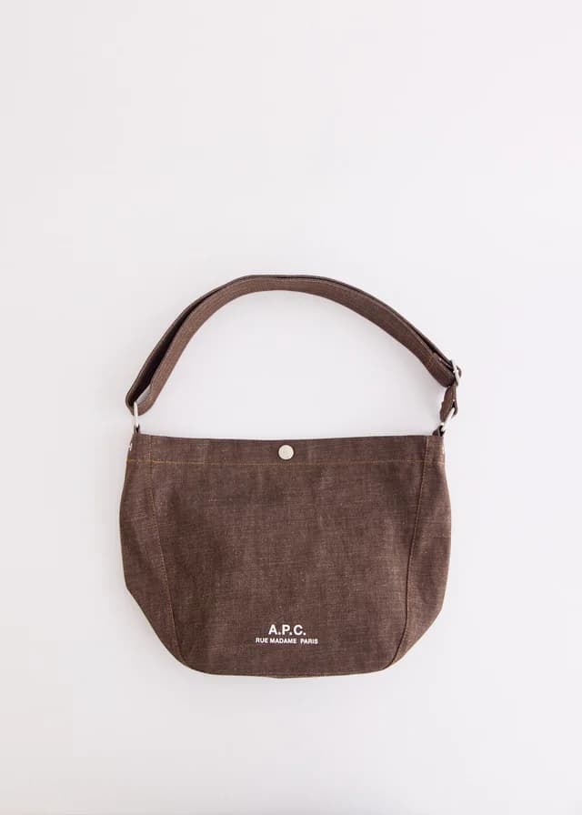 A.P.C. Small Journal Satchel in CAE DARK BROWN, image 1 of 1 from Incu