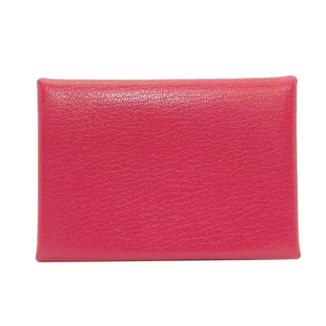 Hermès Calvi Duo Rose Silver Card Case Chevre Chamkila in Pink Goatskin from The Reluxe, photo 1 of 1