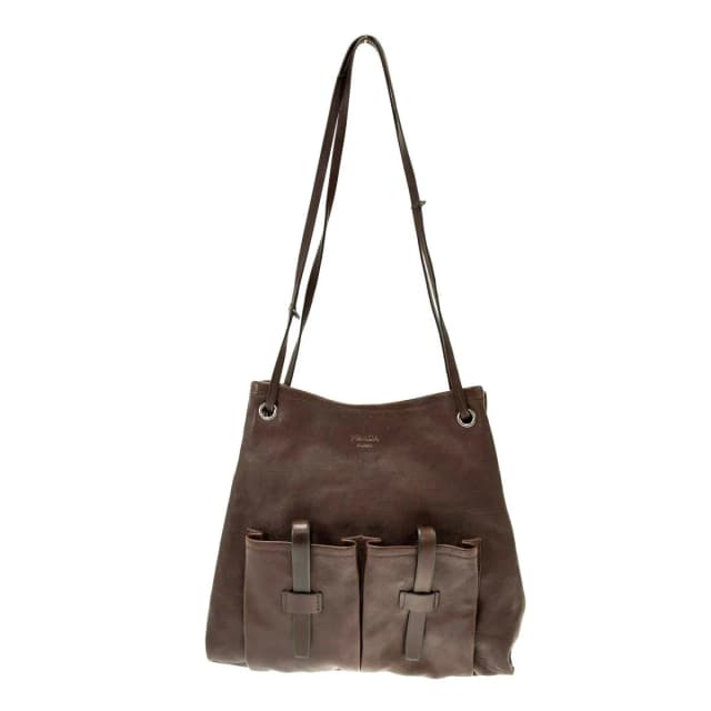 Prada Route Large Leather 2-Way Tote Bag Brown in Brown Leather from The Reluxe, photo 1 of 1