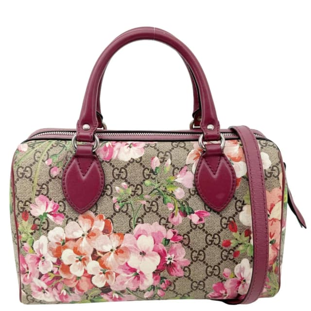 Gucci GG Supreme Blooms Top Handle Boston Bag Beige 409529 in Beige Canvas from Dallas Designer Handbags, photo 1 of 1