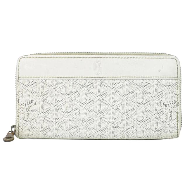 Goyard Matignon GM Zip Around Wallet White in White Leather from The Reluxe, photo 1 of 1