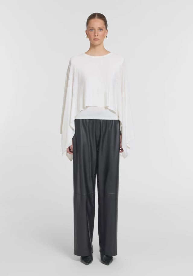 VIKTORIA & WOODS Cassius Wool Poncho in IVORY, image 1 of 1 from Viktoria & Woods